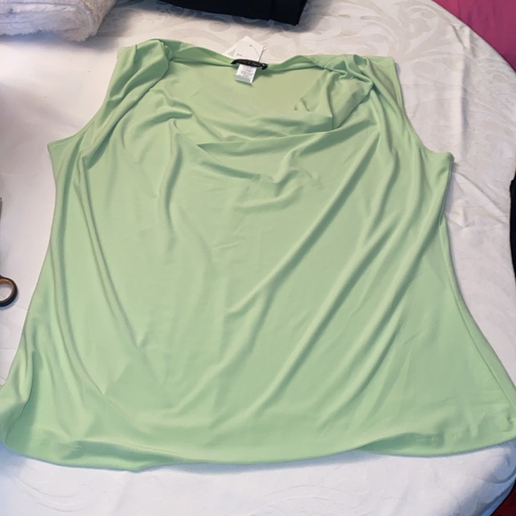 Jennie & Maris light, green, drape neck, sleeveless blouse, and a stretchy - Picture 2 of 3